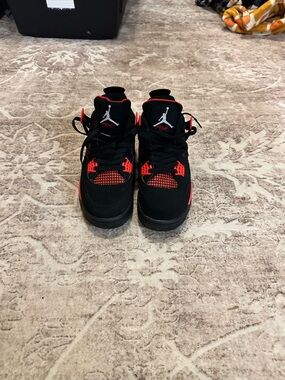 Jordan 4s Black and Red Retro Style Sneakers